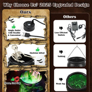 Cauldron Halloween Decor (With Magic Floating Potion Bottles & Diffuser)