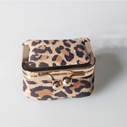 Leopard Mini Kiss Lock Case Jewelry Travel Carry