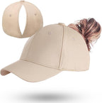 Ponytail Hat for Women – Adjustable Baseball Cap with Ponytail Opening for Running & Sports