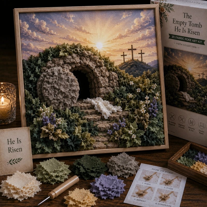 🏆Flash Sale⚡ 5K+ SOLD! - ✝️3D Christian Fabric Poke Art Kit