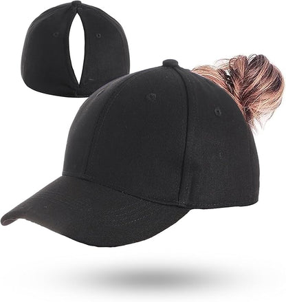 Ponytail Hat for Women – Adjustable Baseball Cap with Ponytail Opening for Running & Sports