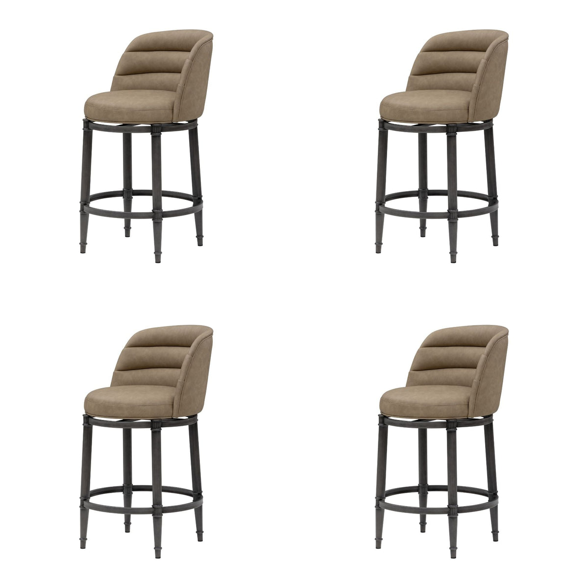 Eunice - Faux Leather Upholstered Swivel Counter Height Barstool