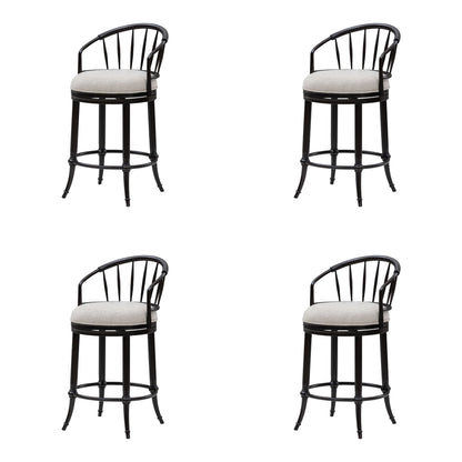 Luther - Commercial Grade Steel Frame Fabric Upholstered Swivel Counter Height Barstool