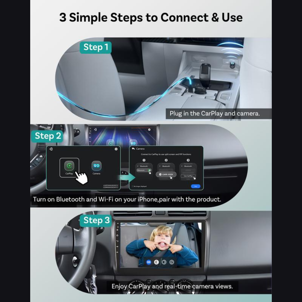 Baby Car Camera & Wireless CarPlay Adapter