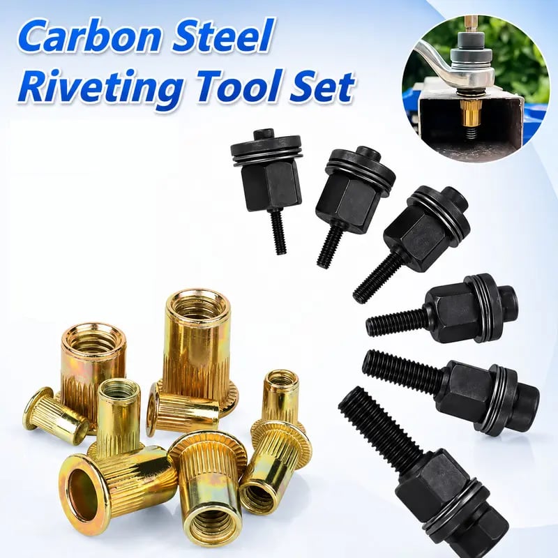 🏆LAST DAY SALE 49% OFF🛠️Head Rivet Nut Tool. M3 M4 M5 M6 M8 Rivnut Kit.Carbon Steel Rivnut Set