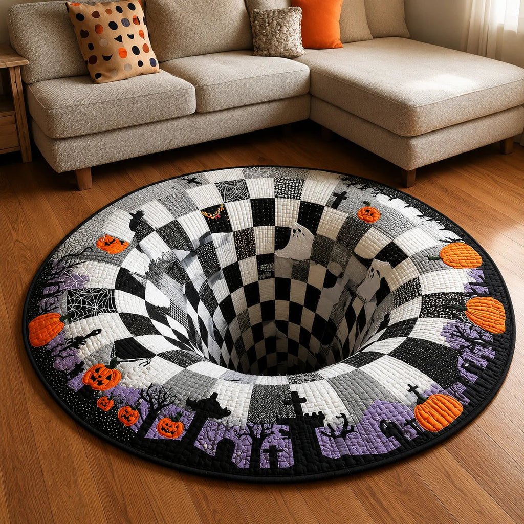 ⭐2026 USA Sale: Up to 50% OFF -3D Skeleton Vortex Quilted Round Halloween Rug