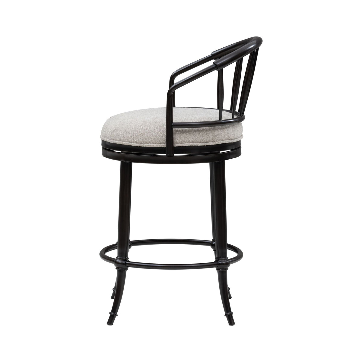 Luther - Commercial Grade Steel Frame Fabric Upholstered Swivel Counter Height Barstool