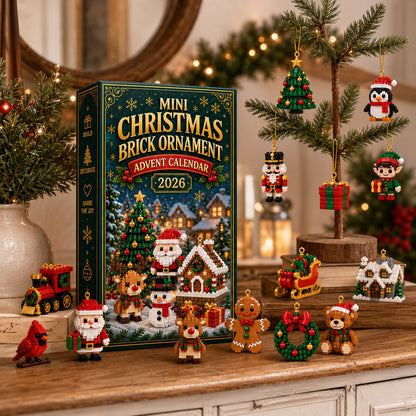 ⏳ Last day to save 49% – 🎄 24-Day Mini Christmas Ornament Advent Calendar | 24 unique festive buildable designs with hanging loops—perfect for decorating Christmas trees. wreaths. and holiday displays 🧱