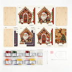 🧩Beginner-Friendly Diamond Painting Assembly-🔥3D Wooden House Rhinestone Diamond Art DIY Kit - Christmas Collection