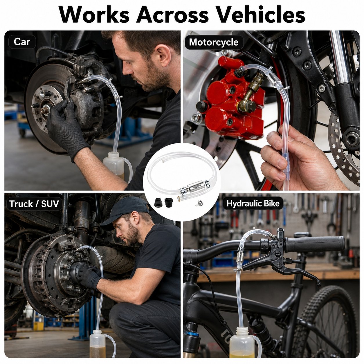 🛠️ One-Way Brake Bleeder Hose Kit -🚗Restore stronger braking performance — no repair shop