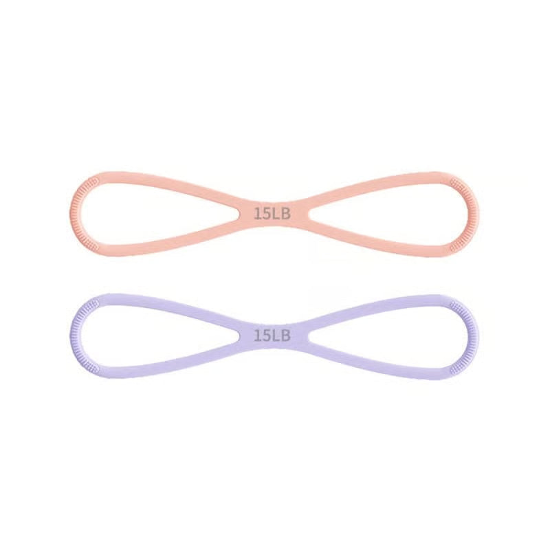 8-Shaped Silicone Resistance Band with Massage Grip