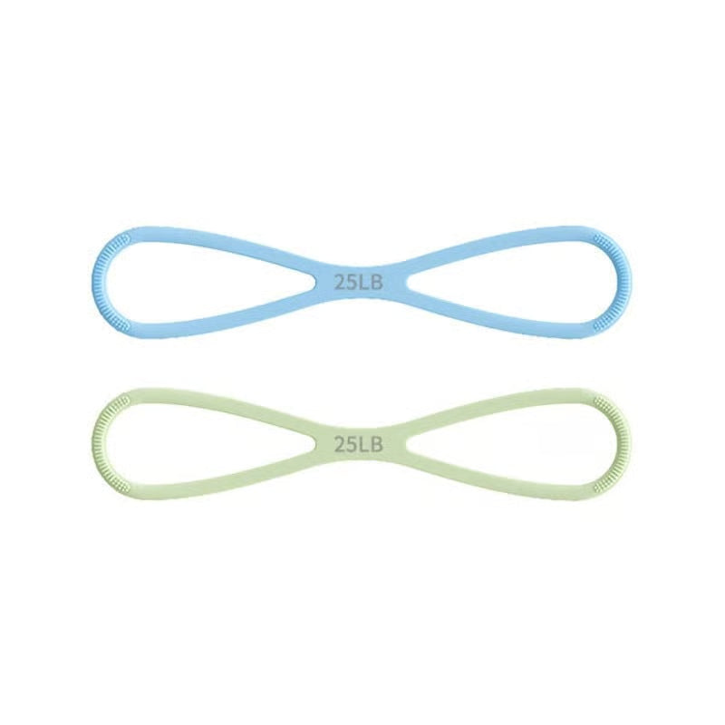 8-Shaped Silicone Resistance Band with Massage Grip