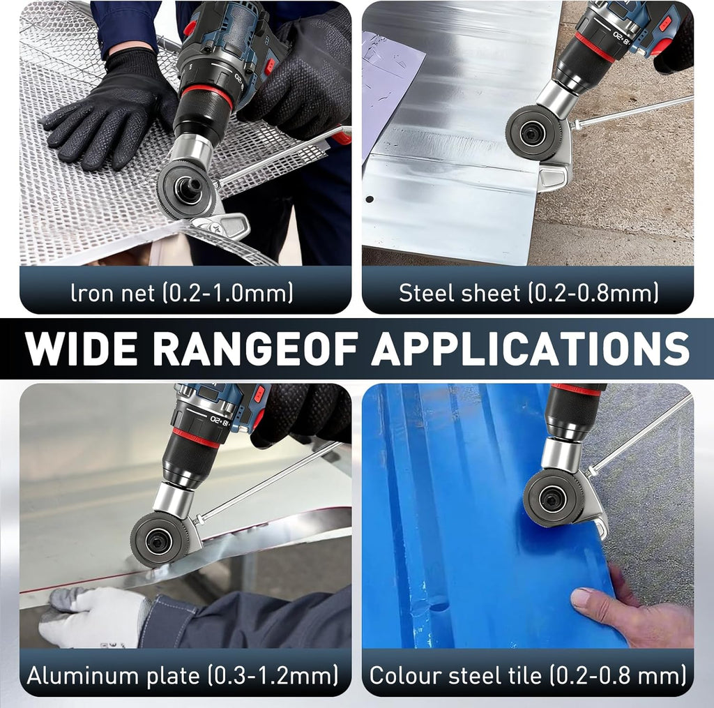 Metal Nibbler Drill Attachment – Effortless Clean Cuts Through Steel, Aluminum, Copper & Plastic Panels