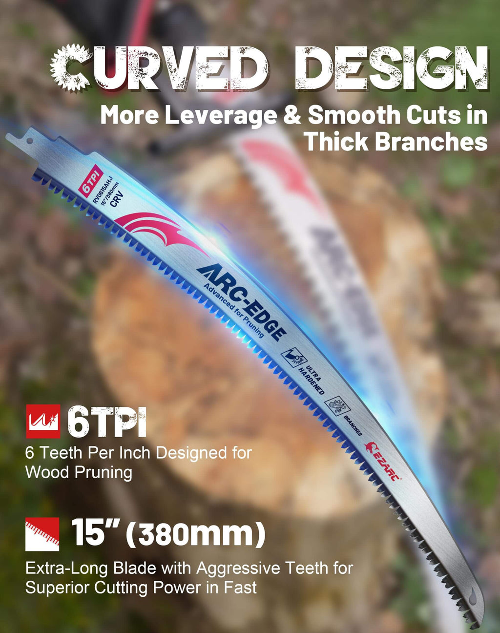 Tree Trimming/Wood Cutting – Japanese Teeth Arc Edge 6 TPI Reciprocating Saw Blade