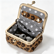 Leopard Mini Kiss Lock Case Jewelry Travel Carry