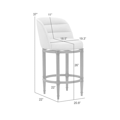 Eunice - Faux Leather Upholstered Swivel Counter Height Barstool