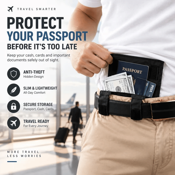 🔥LAST DAY SALE 49% OFF-3-in-1 Hidden Pocket. Slim Anti-Theft Travel Wallet Under Clothes