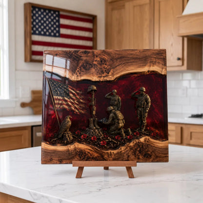 🎖️ Handcrafted Veteran Memorial Display Board – Honor Their Service