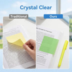 Transparent Pull-Out Sticky Notes (12 Boxes, 960 Sheets Total) - Office & School Supplies, Strong Adhesion, No Residue, 50 Reuses Per Sheet, Suitable for Office Work, Study