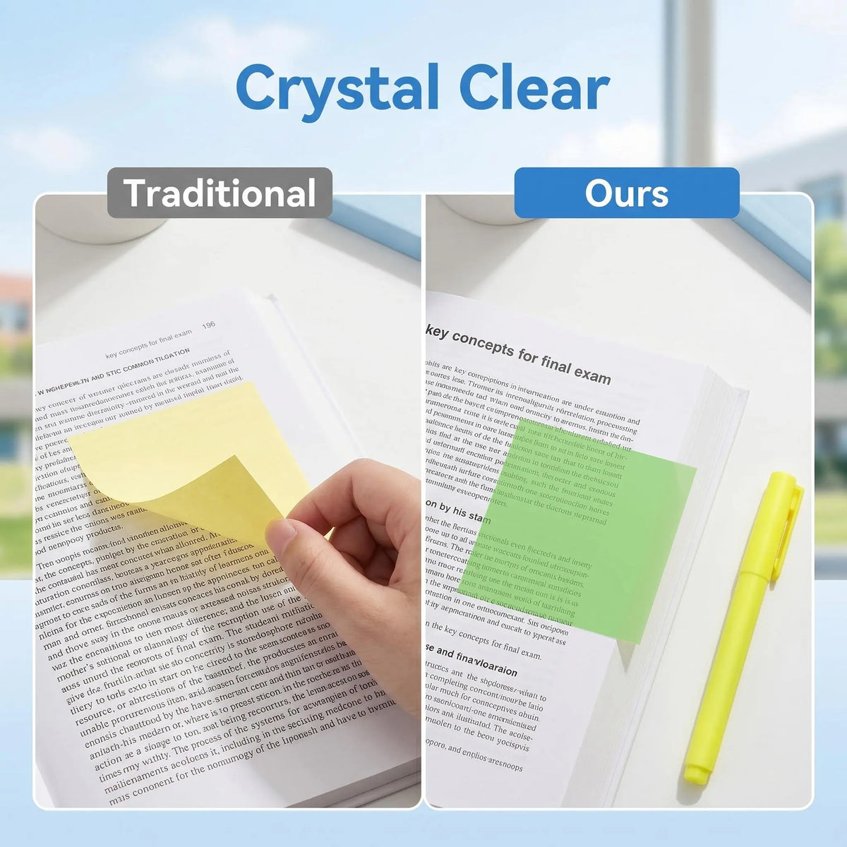 Transparent Pull-Out Sticky Notes (12 Boxes, 960 Sheets Total) - Office & School Supplies, Strong Adhesion, No Residue, 50 Reuses Per Sheet, Suitable for Office Work, Study