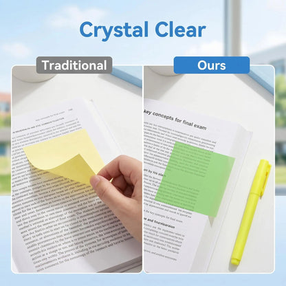 Transparent Pull-Out Sticky Notes (12 Boxes, 960 Sheets Total) - Office & School Supplies, Strong Adhesion, No Residue, 50 Reuses Per Sheet, Suitable for Office Work, Study
