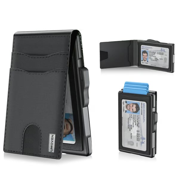 🔥LAST DAY SALE 49% OFF-🔥Minimalist Pop-Up Wallet for Men – RFID Blocking Aluminum Card Holder with ID Window & Leather Front Pocket