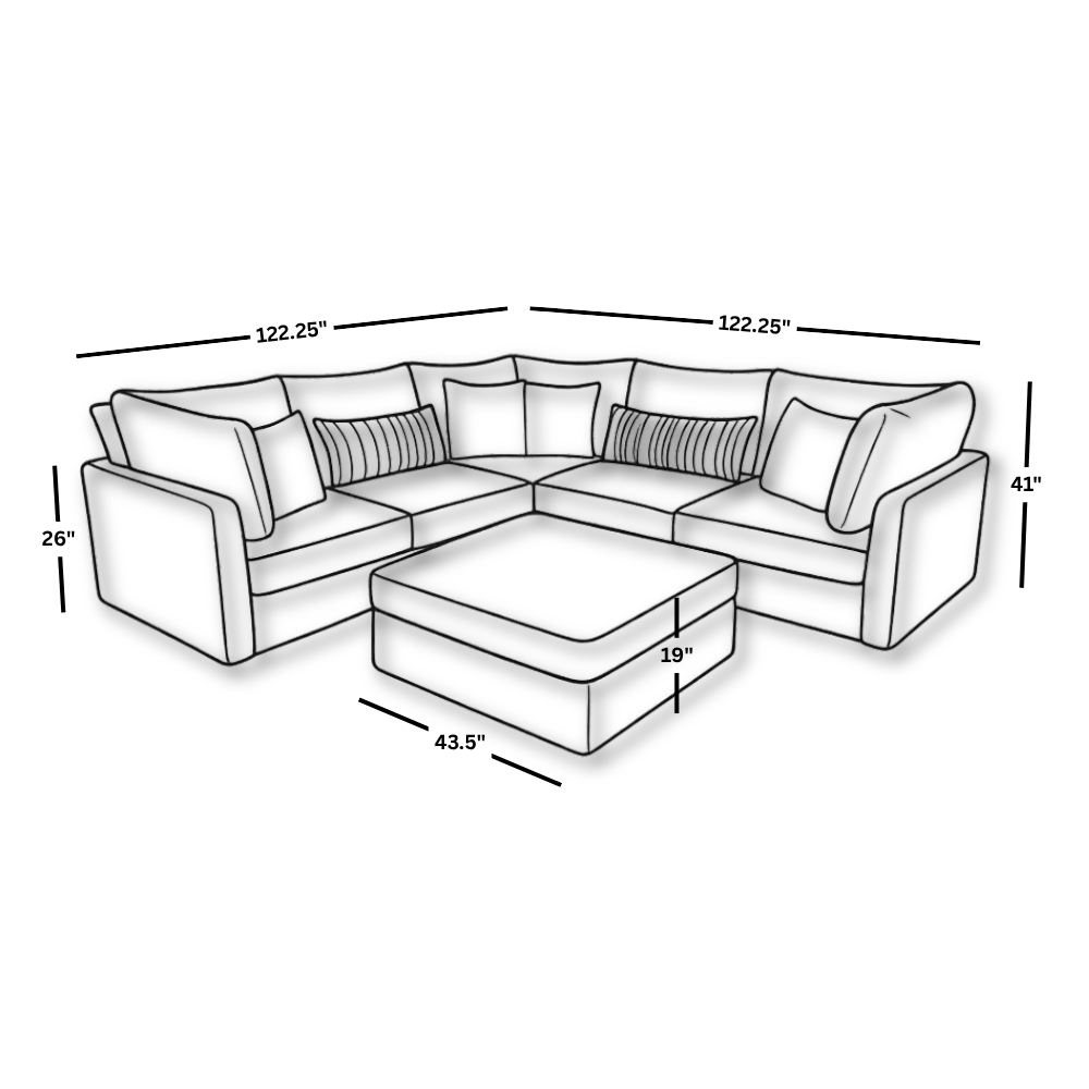 Mckenzie L Sectional + Ottoman