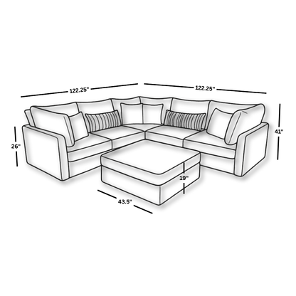 Mckenzie L Sectional + Ottoman