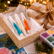 🔥 Last Day 50% OFF – 💎 Automatic Crystal Art Bead Dispenser Pen & Tray Set