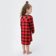 Red Plaid Stand Collar Matching Family Christmas Pajamas