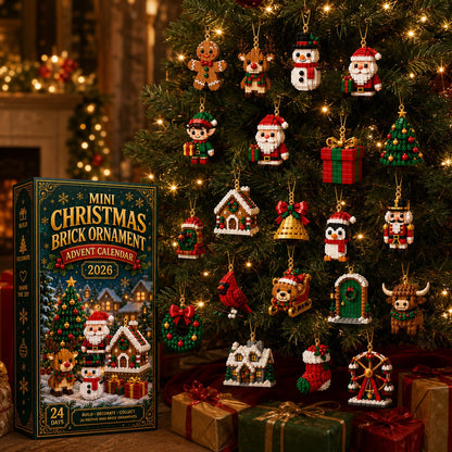 ⏳ Last day to save 49% – 🎄 24-Day Mini Christmas Ornament Advent Calendar | 24 unique festive buildable designs with hanging loops—perfect for decorating Christmas trees. wreaths. and holiday displays 🧱