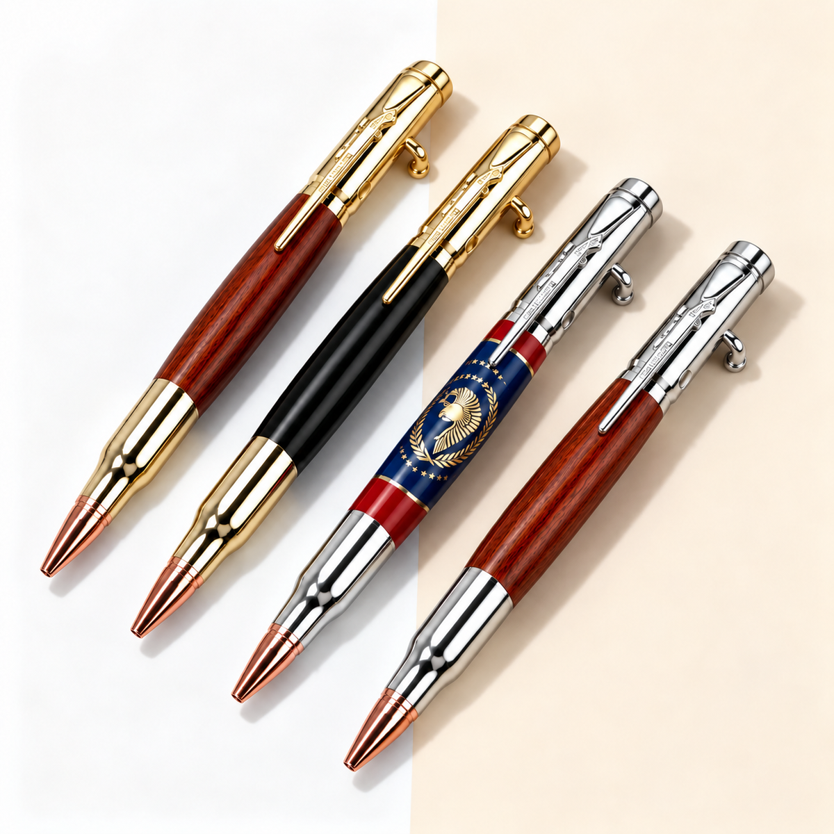 Handcrafted Bolt Action Bullet Pen with Authentic Shell Casing