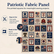 Americana Pocket Patch Fabric Panel – Patriotic Inspirational Sewing Squares