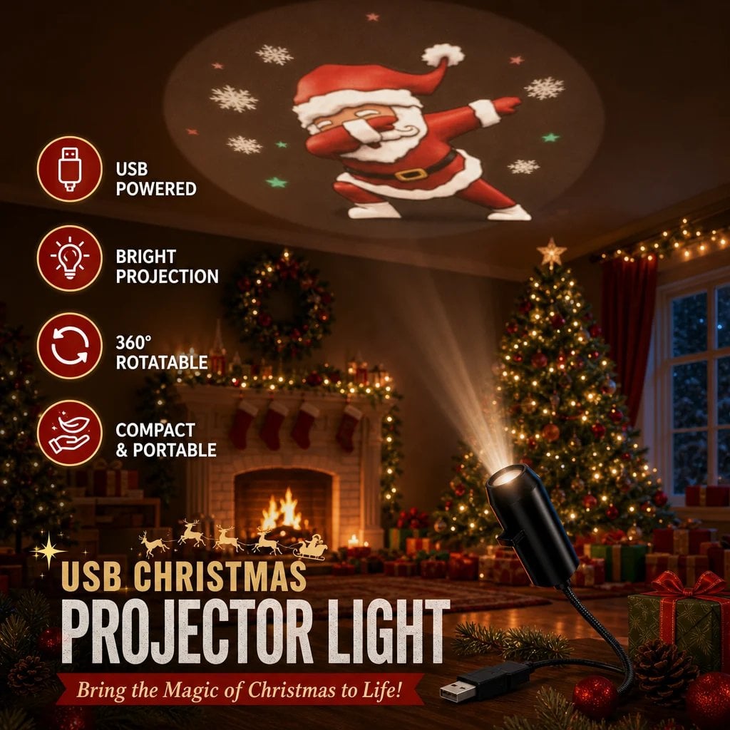 🔥Last Day 50% OFF-Plug-&-Play HD Christmas Projector – 6 or 10 Festive Scenes