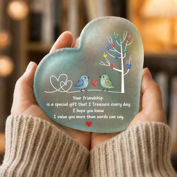 🌊Heartfelt Friendship Seaglass Keepsake Plaque-✨Shaped by Sea Nature & Crafted by Hand
