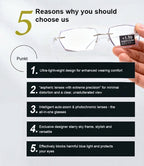 🔥Buy 1 Get 1 Free (2 pairs) – 【Co-Created by Designers】Gypsophila Smart Zoom and Color-Changing Reading Glasses