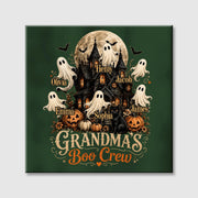 Grandma's Boo Crew Personalized Halloween Square Canvas for Grandmother - Custom Kids Name Ghost Wall Art Decor