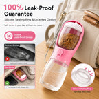 Dog Water Bottle with Food Container, Travel Puppy Water Bowl, Portable Pet Dispenser, Dog Stuff Accessories Items, Automatic Feeder Feeding, Puppy Essentials Necessities for Yorkie Chihuahua Cat Walking and Hiking summerwins