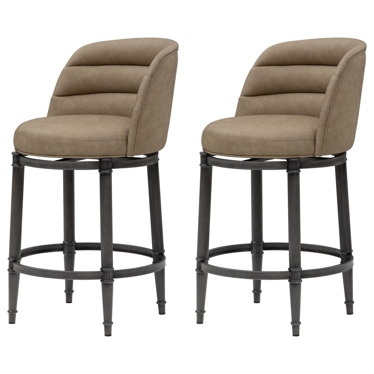 Eunice - Faux Leather Upholstered Swivel Counter Height Barstool
