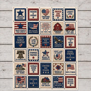 Americana Pocket Patch Fabric Panel – Patriotic Inspirational Sewing Squares