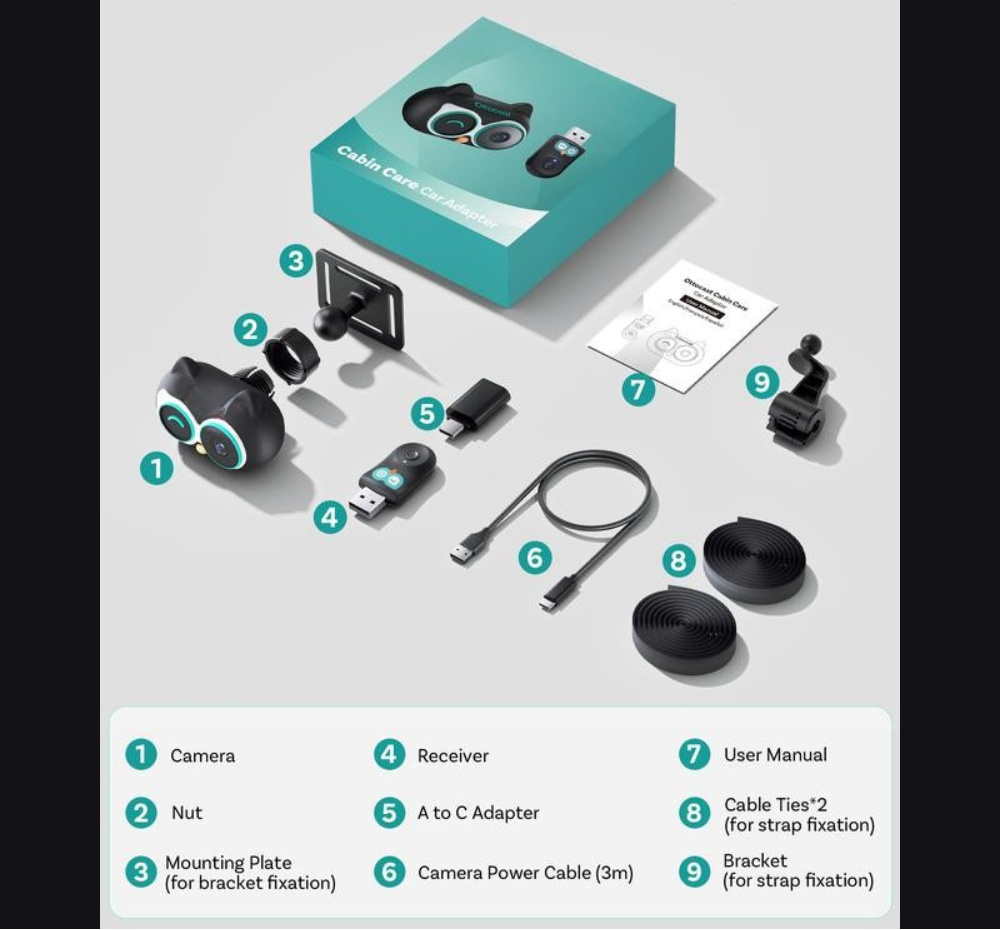 Baby Car Camera & Wireless CarPlay Adapter