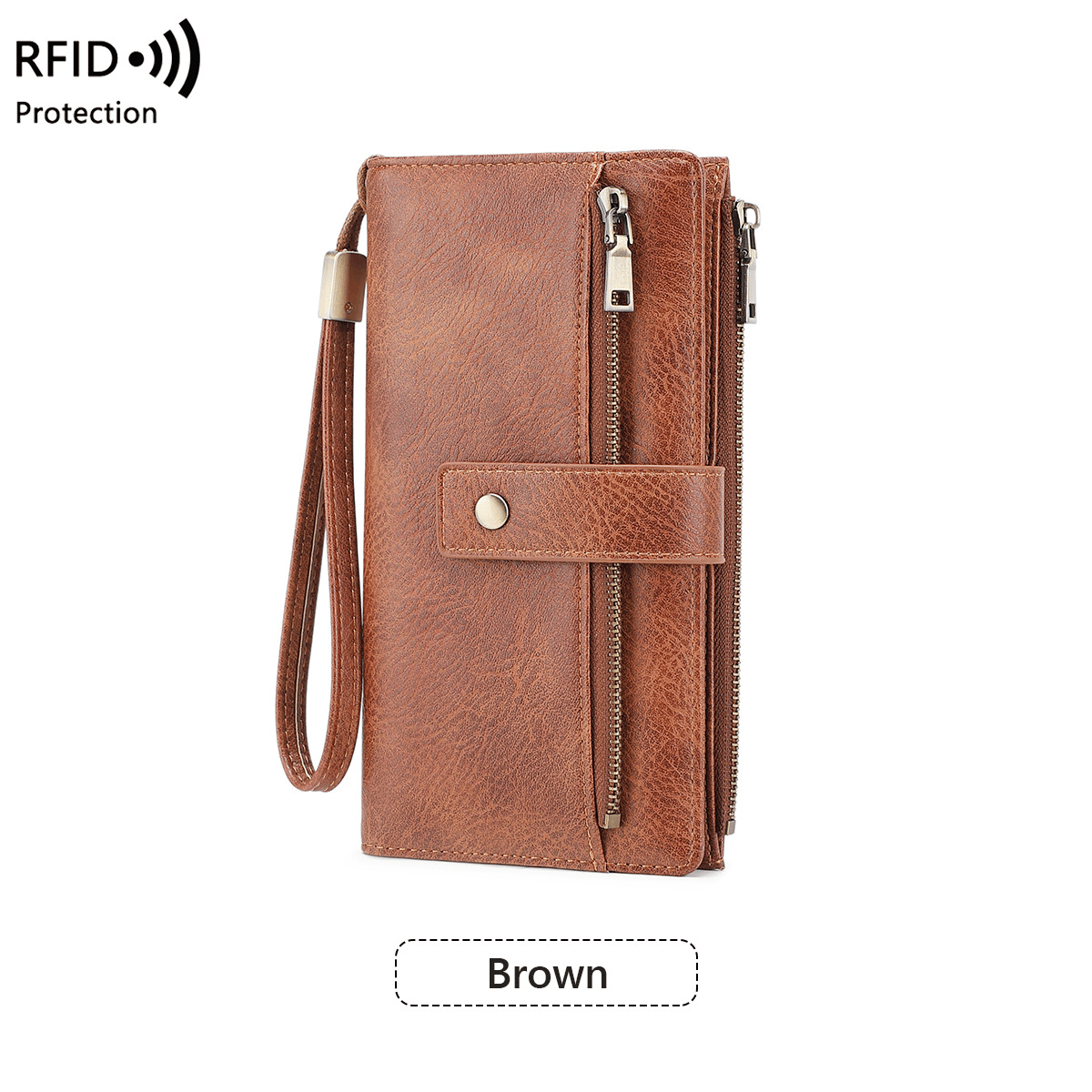 🔥Last Day 49% OFF🔥RFID Blocking Women's Long Wallet: Stylish Solid Leather Clutch (Large Capacity)👛
