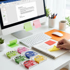 Transparent Pull-Out Sticky Notes (12 Boxes, 960 Sheets Total) - Office & School Supplies, Strong Adhesion, No Residue, 50 Reuses Per Sheet, Suitable for Office Work, Study