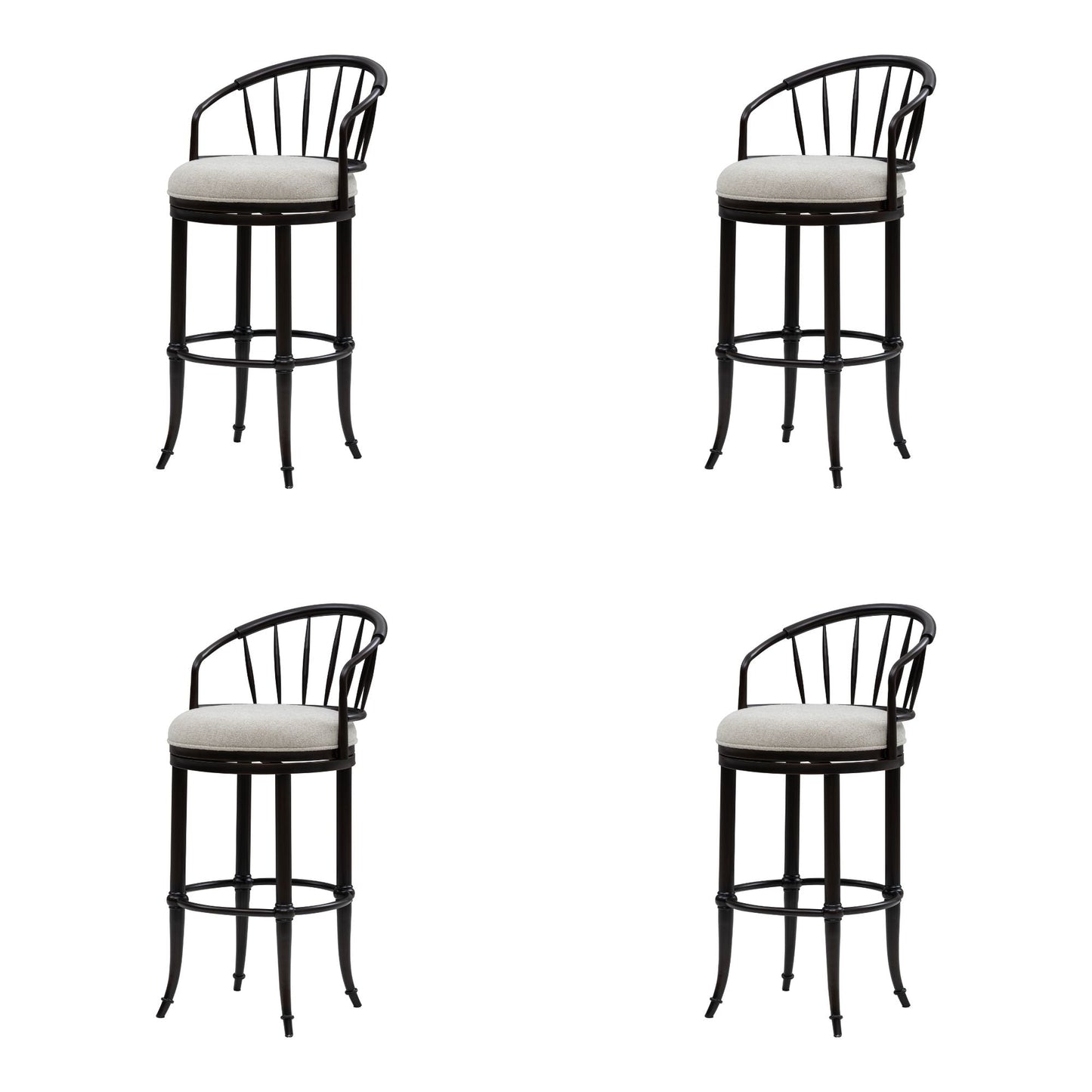Luther - Commercial Grade Steel Frame Fabric Upholstered Swivel Bar Height Barstool