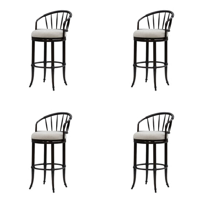 Luther - Commercial Grade Steel Frame Fabric Upholstered Swivel Bar Height Barstool