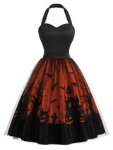 [Pre-Sale] Black 1950s Halter Sweetheart Neck Tulle Halloween Dress