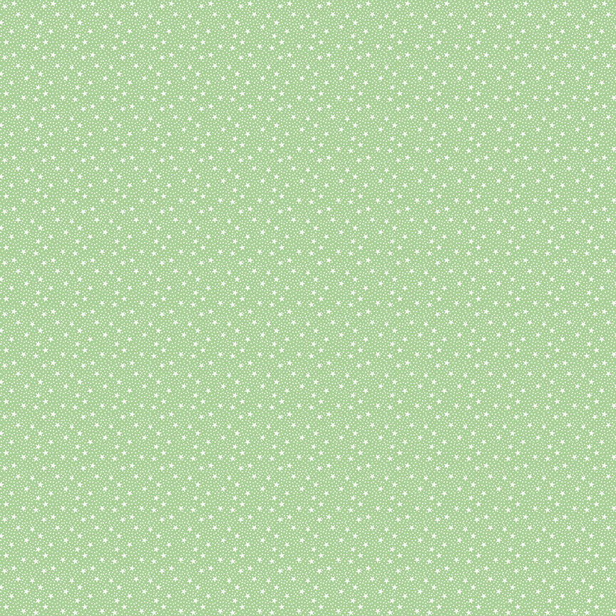 Dear Sweethearts Tiny Stars & Dots Yardage – Green | American Jane | In Stock