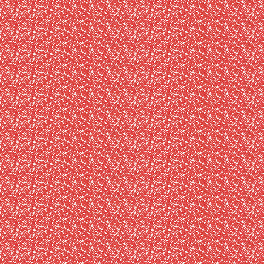 Dear Sweethearts Tiny Stars & Dots Yardage – Red | American Jane | In Stock