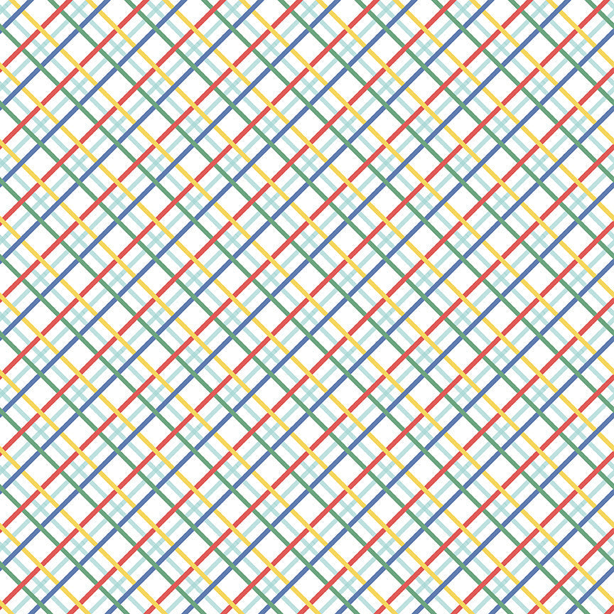 Dear Sweethearts Diagonal Plaid Yardage – Multi | American Jane | In Stock