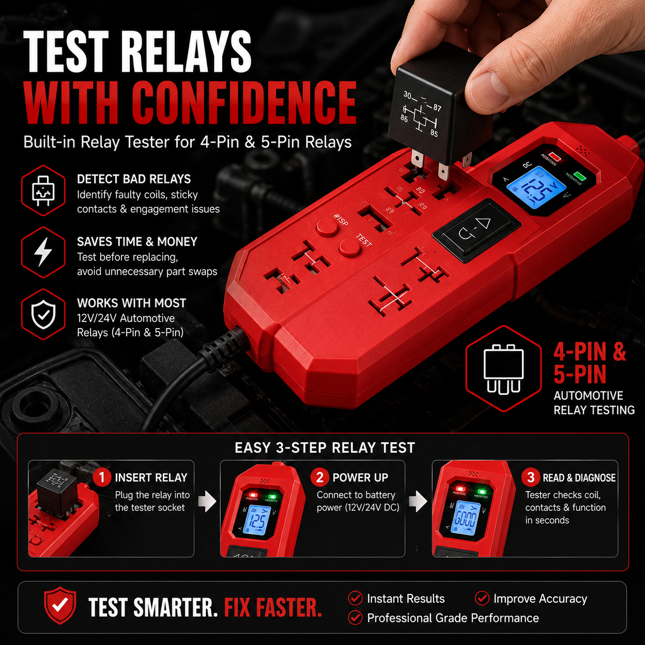 🛠️3-in-1 Automotive Power Circuit Probe & Relay Tester – 12V/24V Electrical Diagnostic Tool